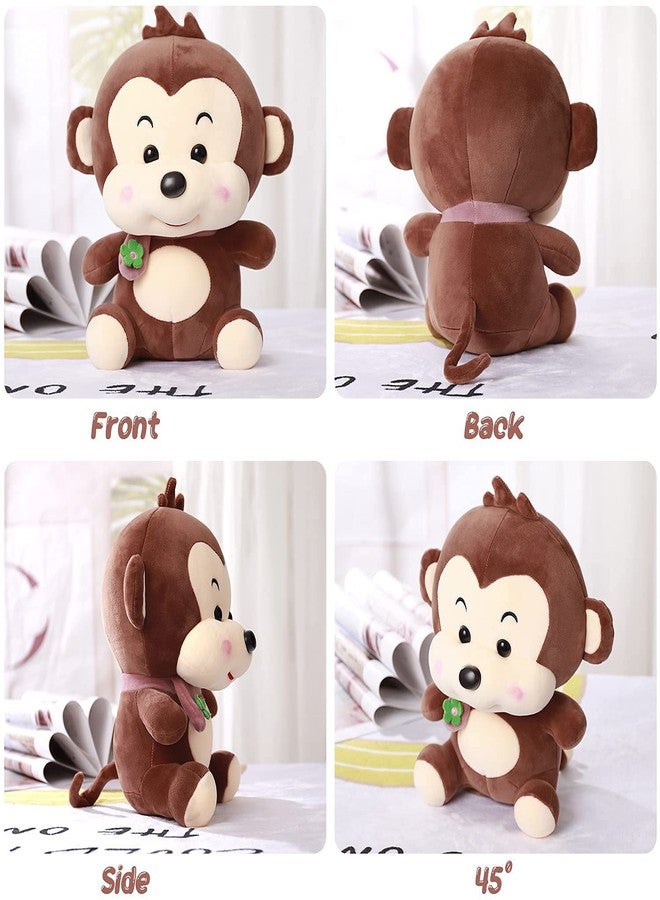Tickles Stuffed Plush Animal Muffler Monkey Toy (Color: Brown Size:25 Cm) - Image 4